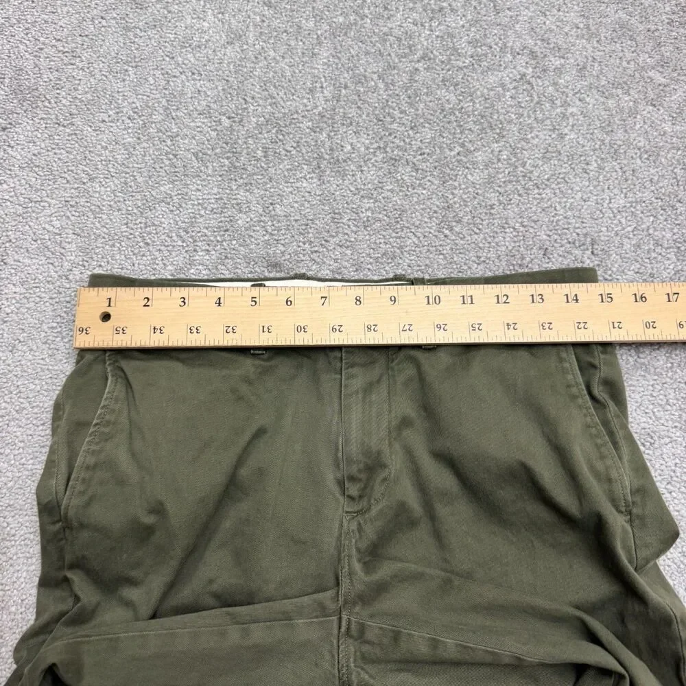 J.Crew 484 Slim Fit Chino Pants Mens 28x30 Olive Green Tapered Flat Front Cotton
